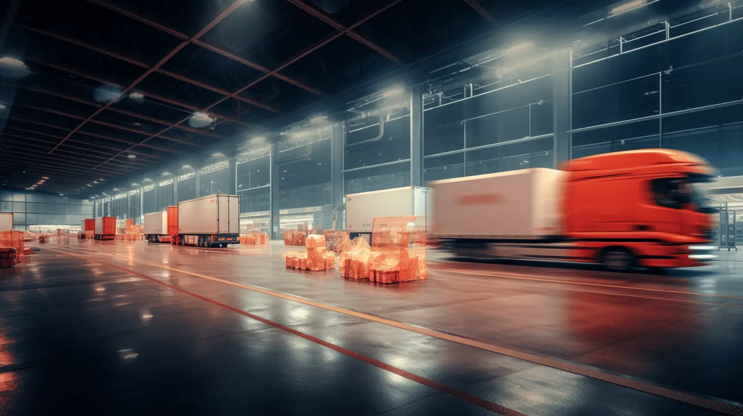 Schnellfahrende LKWs auf Autobahn - Effizienz durch Cross-Docking in der Logistik