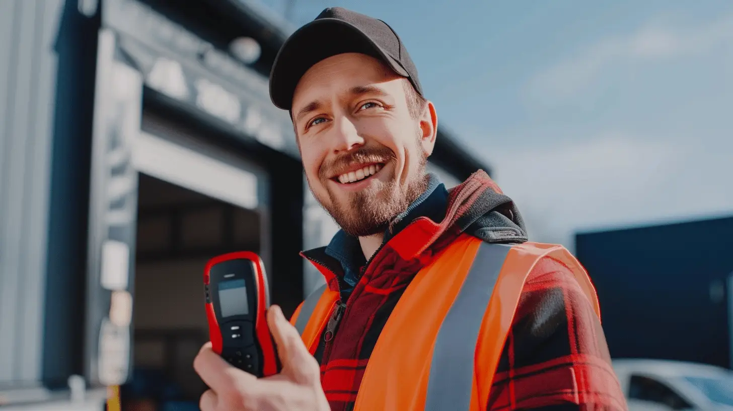 Logistikmitarbeiter kommissioniert Waren im Lager mit Handscanner für effiziente Auftragsabwicklung