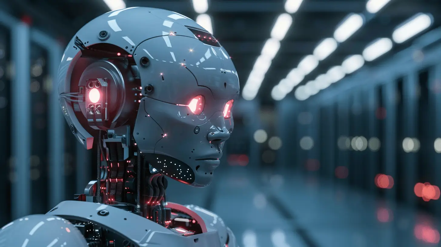 Roboter mit künstliche Intelligenz in Lagerhalle