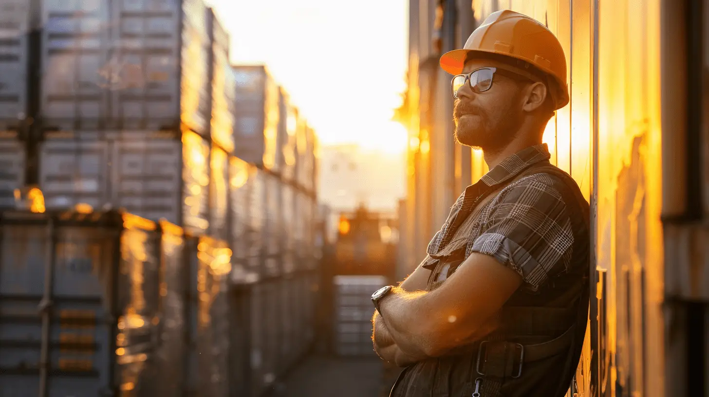 Logistikmitarbeiter draußen in der Sonne