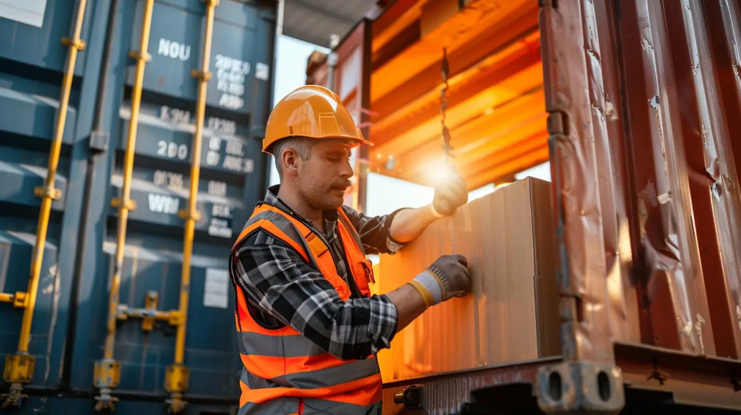 Logistikmitarbeiter verpackt Waren für den Weitertransport im Lager
