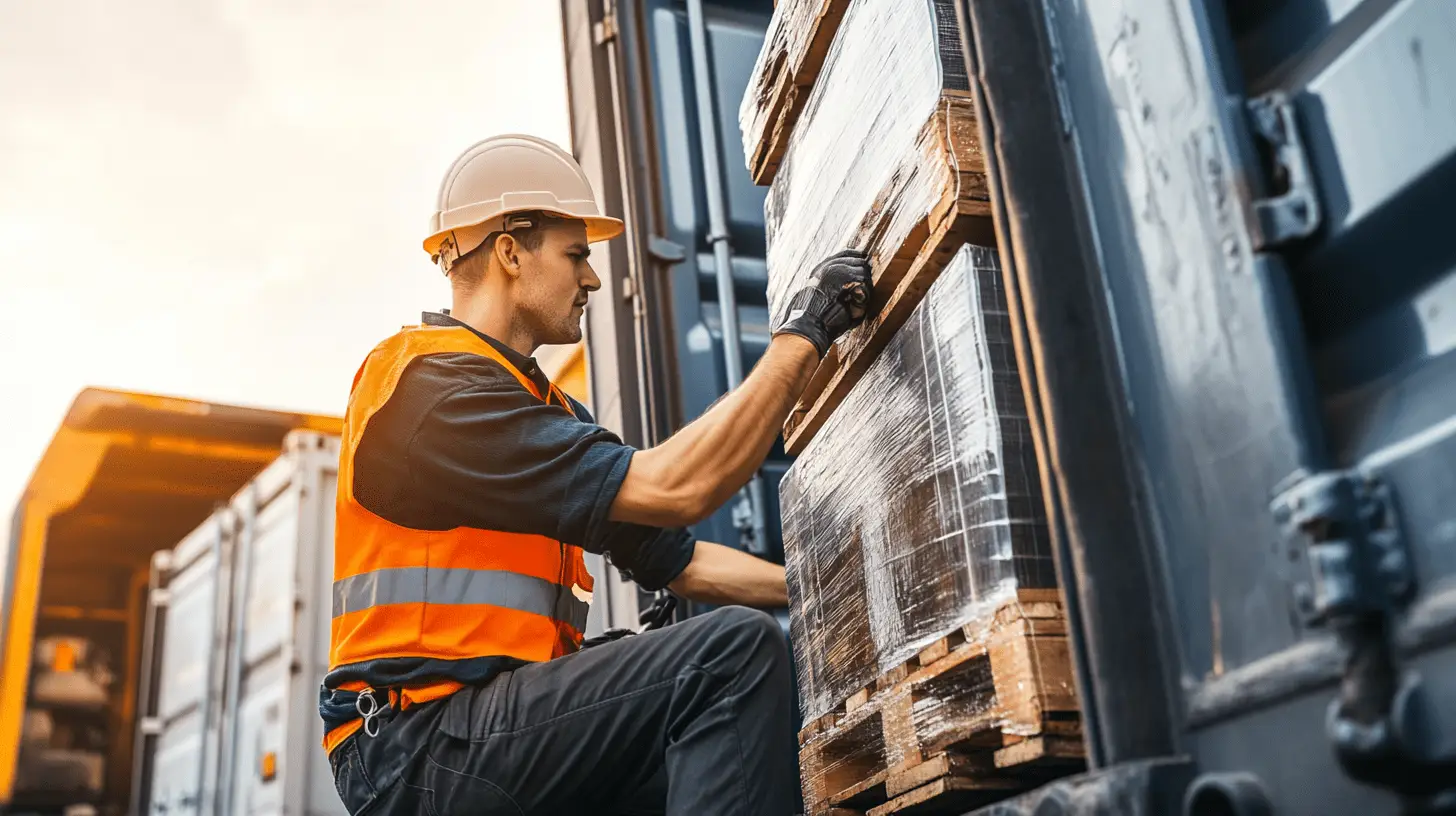 Logistikmitarbeiter vor Containern, flexible Personalplanung in der Logistik.