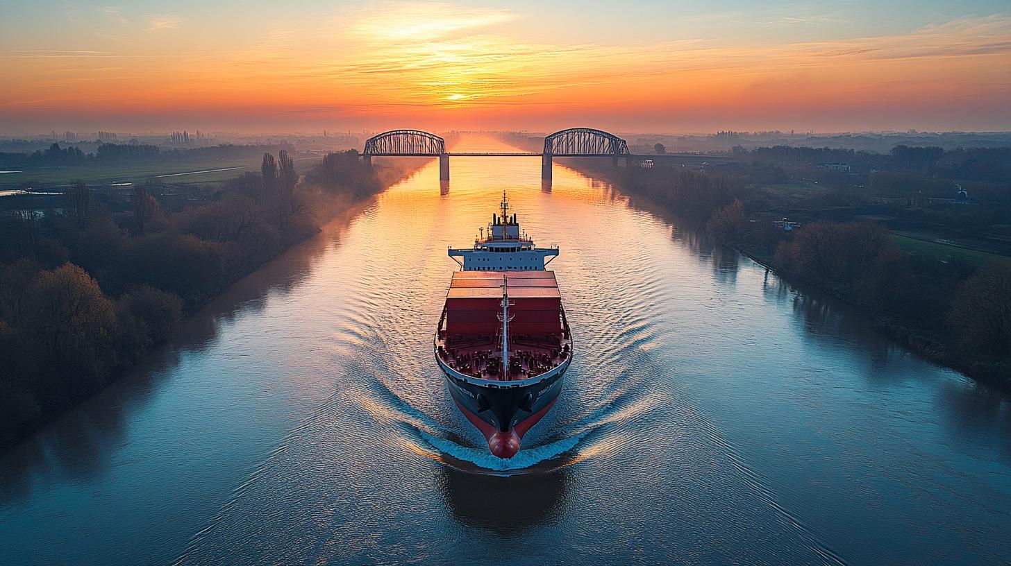 Zukunft der Schifffahrt – Ein Containerschiff auf dem Weg zu einem klimafreundlichen Hafen.