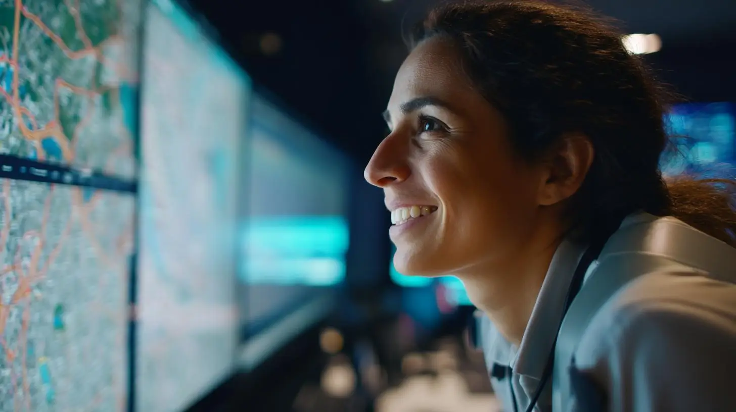 Transport- und Kurierlogistik 2025: Logistikplanerin nutzt digitale Tools zur Echtzeit-Optimierung von Lieferketten