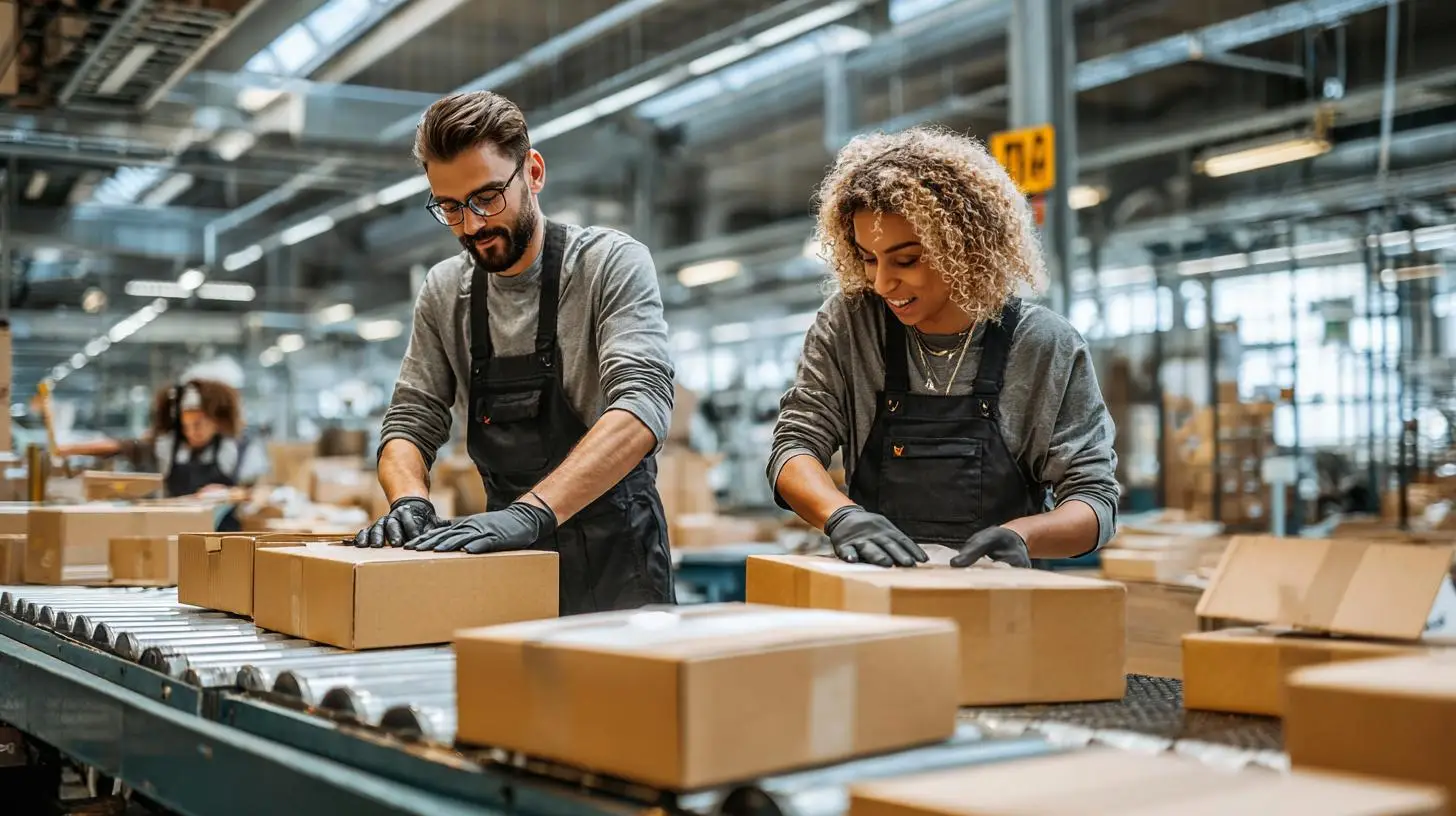 Co-Packing an automatisierter Verpackungslinie in der Logistik