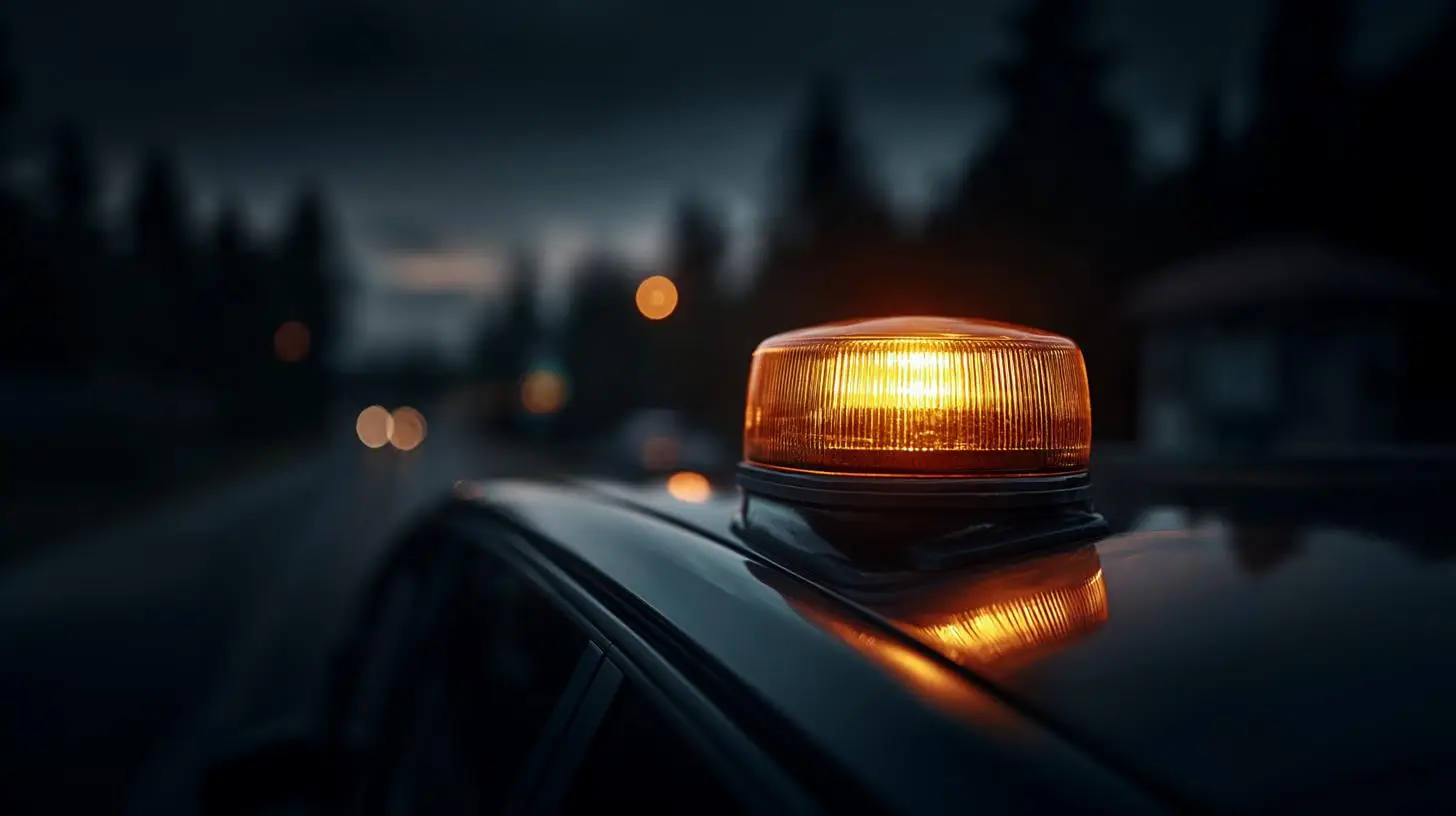 V16-Warnleuchte ab 2026 Pflicht – aktive Sicherheitsleuchte auf Fahrzeugdach bei Dämmerung