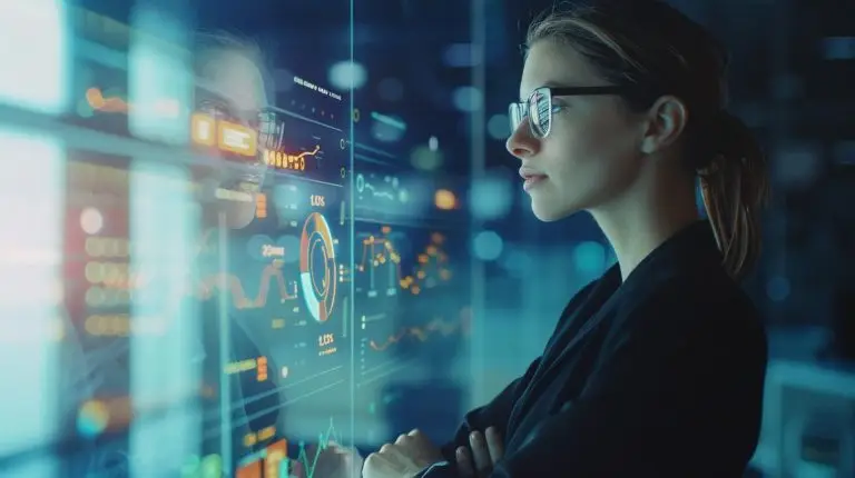Customer Journey im E-Commerce mit Datenanalyse und KPIs auf digitalem Dashboard