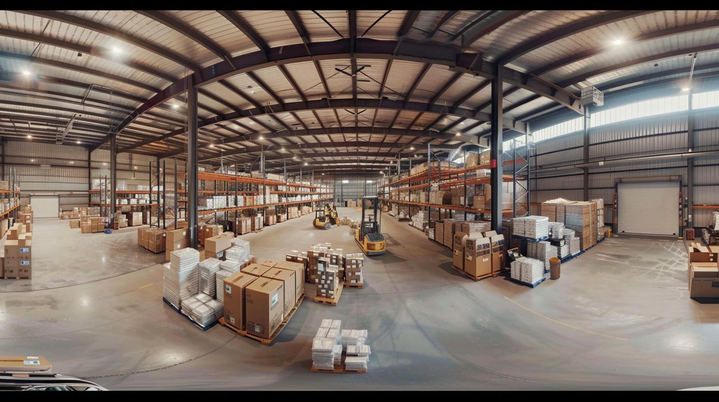 Fulfillment in einem modernen Lager mit effizienter Lagerlogistik und optimierter Auftragsabwicklung