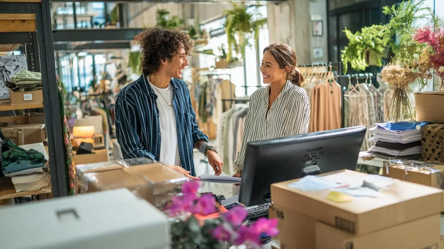 Nachhaltiges Retourenmanagement Fashionbereich in moderner Logistikumgebung