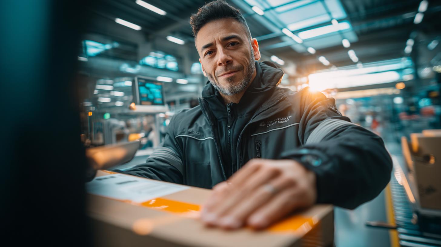 Logistikmitarbeiter verpackt Paket – effiziente Prozesse durch Werkvertrag in der Logistik