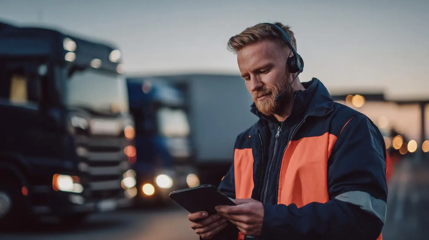Logistikmitarbeiter mit Tablet auf dem Hof – Pay per Quantity in der Logistik und moderne Leistungssteuerung