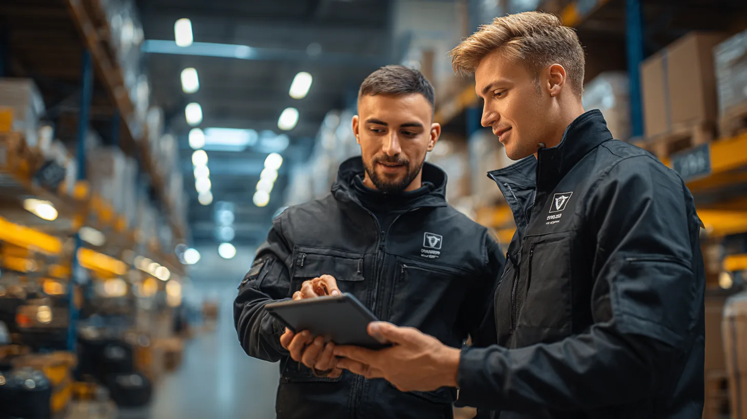 Resiliente Lieferkette mit digitaler Planung und Tablet im Lager