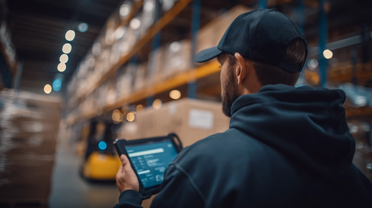 Lagerarbeiter bucht Wareneingang per Tablet direkt ins WMS