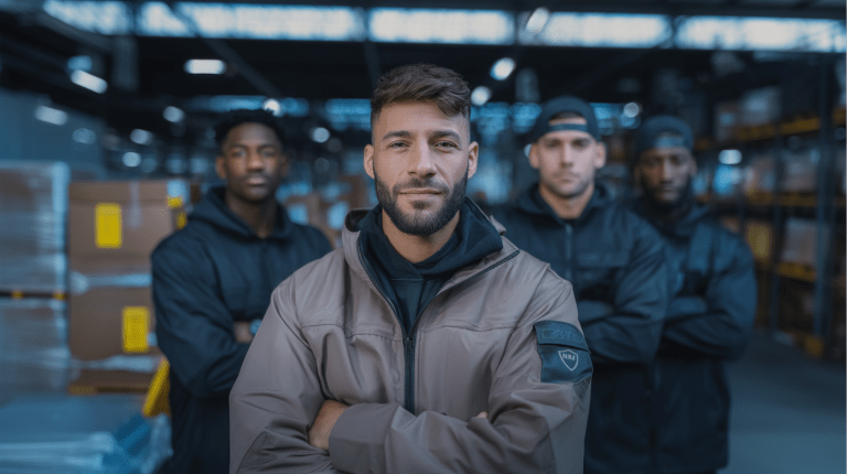 Buddy-System beim Onboarding externer Kräfte in der Logistik: erfahrener Kollege erklärt neuem Mitarbeiter den Ablauf im Lager